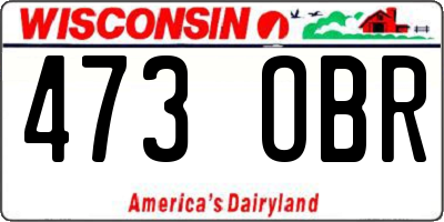 WI license plate 473OBR