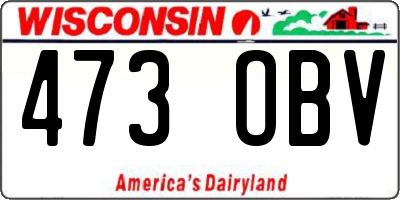 WI license plate 473OBV