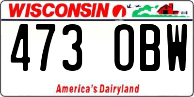 WI license plate 473OBW