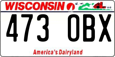 WI license plate 473OBX