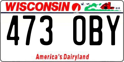 WI license plate 473OBY