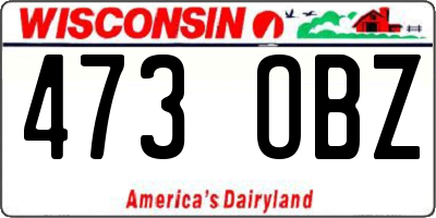 WI license plate 473OBZ