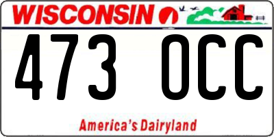 WI license plate 473OCC