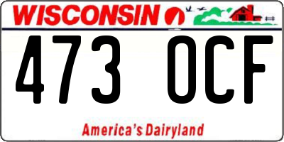 WI license plate 473OCF