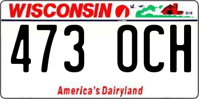 WI license plate 473OCH