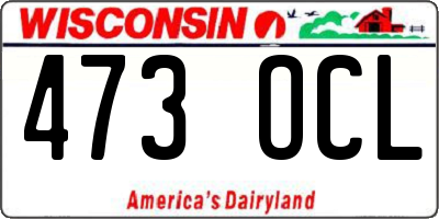 WI license plate 473OCL