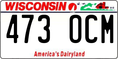 WI license plate 473OCM