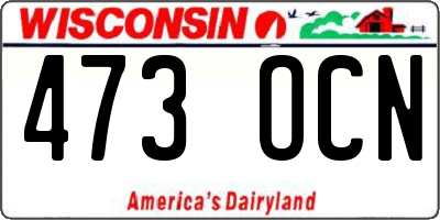 WI license plate 473OCN