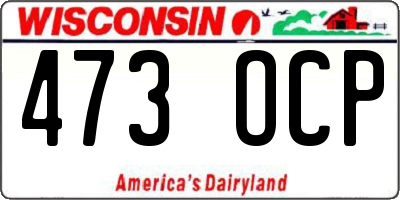 WI license plate 473OCP