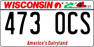 WI license plate 473OCS