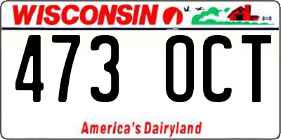 WI license plate 473OCT