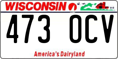WI license plate 473OCV