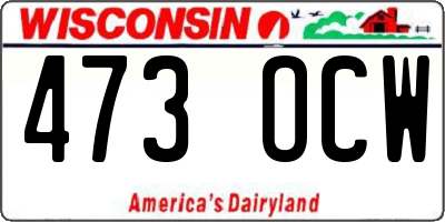 WI license plate 473OCW