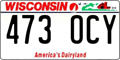 WI license plate 473OCY