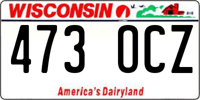 WI license plate 473OCZ