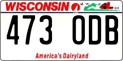 WI license plate 473ODB