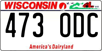 WI license plate 473ODC