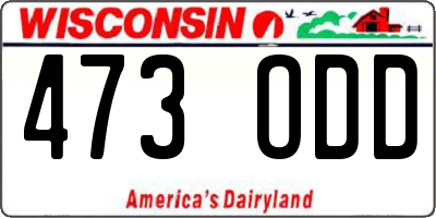 WI license plate 473ODD
