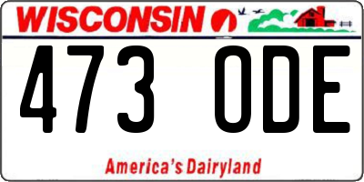 WI license plate 473ODE