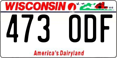 WI license plate 473ODF
