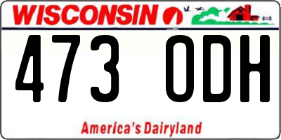WI license plate 473ODH