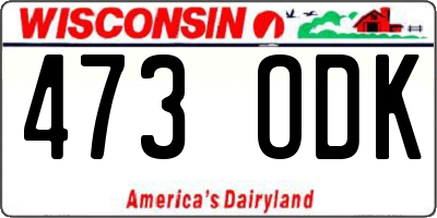 WI license plate 473ODK