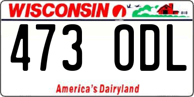 WI license plate 473ODL