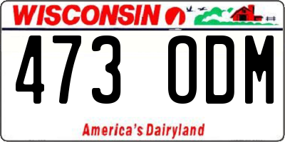 WI license plate 473ODM