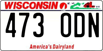 WI license plate 473ODN