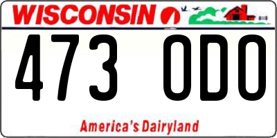 WI license plate 473ODO
