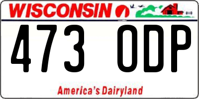 WI license plate 473ODP