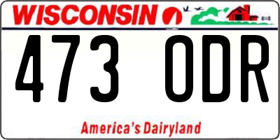 WI license plate 473ODR
