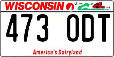 WI license plate 473ODT