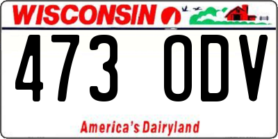 WI license plate 473ODV