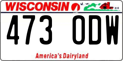 WI license plate 473ODW