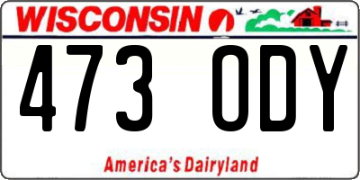 WI license plate 473ODY