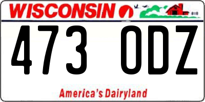 WI license plate 473ODZ