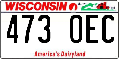 WI license plate 473OEC