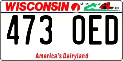WI license plate 473OED