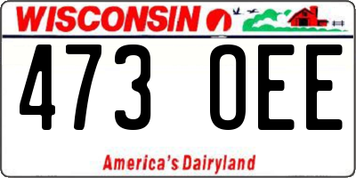 WI license plate 473OEE