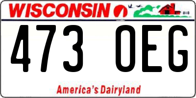 WI license plate 473OEG
