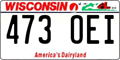 WI license plate 473OEI
