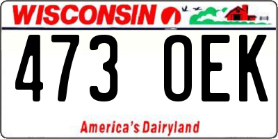 WI license plate 473OEK