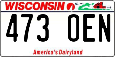 WI license plate 473OEN