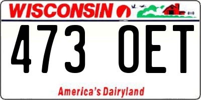 WI license plate 473OET