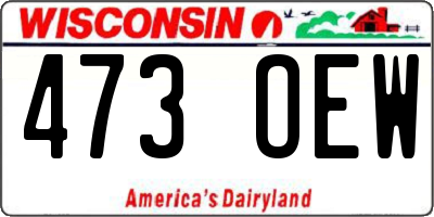 WI license plate 473OEW