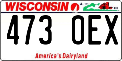 WI license plate 473OEX