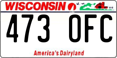 WI license plate 473OFC