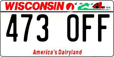 WI license plate 473OFF