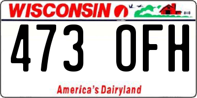 WI license plate 473OFH